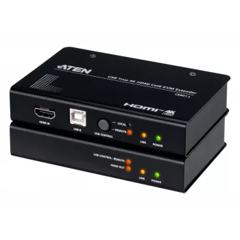 AV KVM pagarinātājs ATEN CE801 — USB True 4K HDMI pa Cat6 (4K @ 70 m / FHD @ 100 m), HDMI & USB Type-A, melns