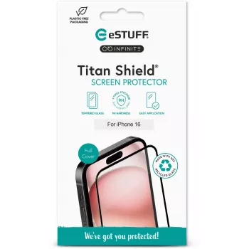 eSTUFF INFINITE iPhone 17 Air Pilna Pārklājuma Ekrāna Aizsargs Rūdīts Stikls