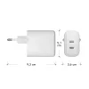dbramante1928 re-charge Pro - EU sienas lādētājs - 2x USB-C 30W - Balts