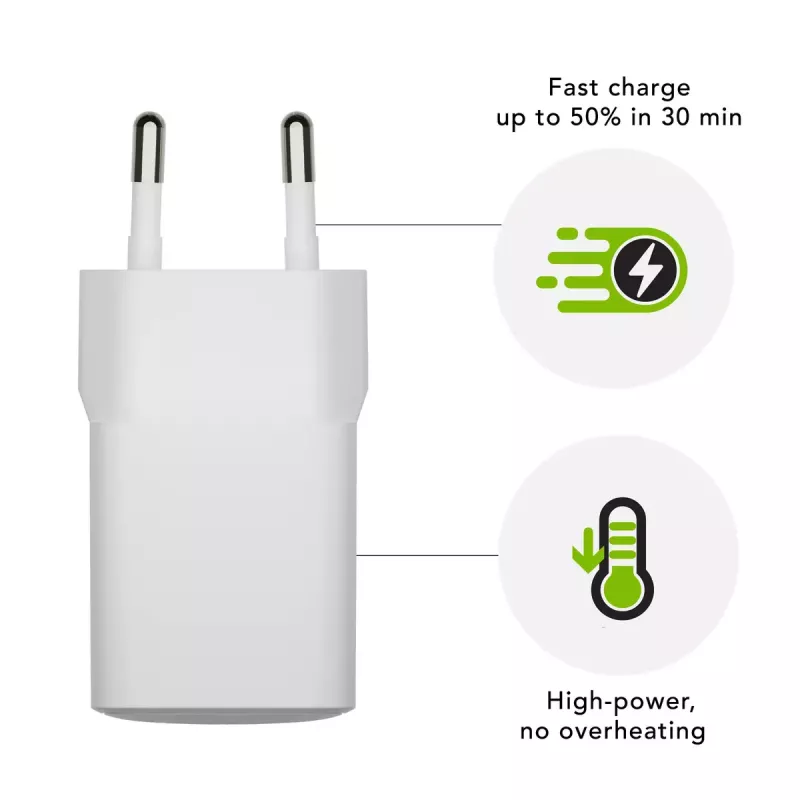Sienas lādētājs dbramante1928 re-charge EU 18W USB-A Balts