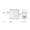 Lādētājs d bramante re-charge Pro EU – iekštelpu, AC 110–240V, USB‑C 65W + USB‑A 18W, balts