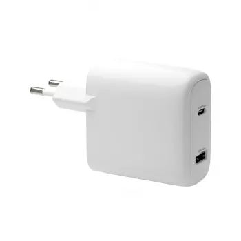 Lādētājs d bramante re-charge Pro EU – iekštelpu, AC 110–240V, USB‑C 65W + USB‑A 18W, balts