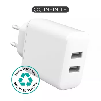 Iekštelpu lādētājs eSTUFF ES637005-BULK viedtālruņiem 2 USB 1 Type-C balts
