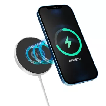 eSTUFF ES638100 bezvadu lādētājs viedtālrunim, alumīnija, 15 W, Qi/MagSafe