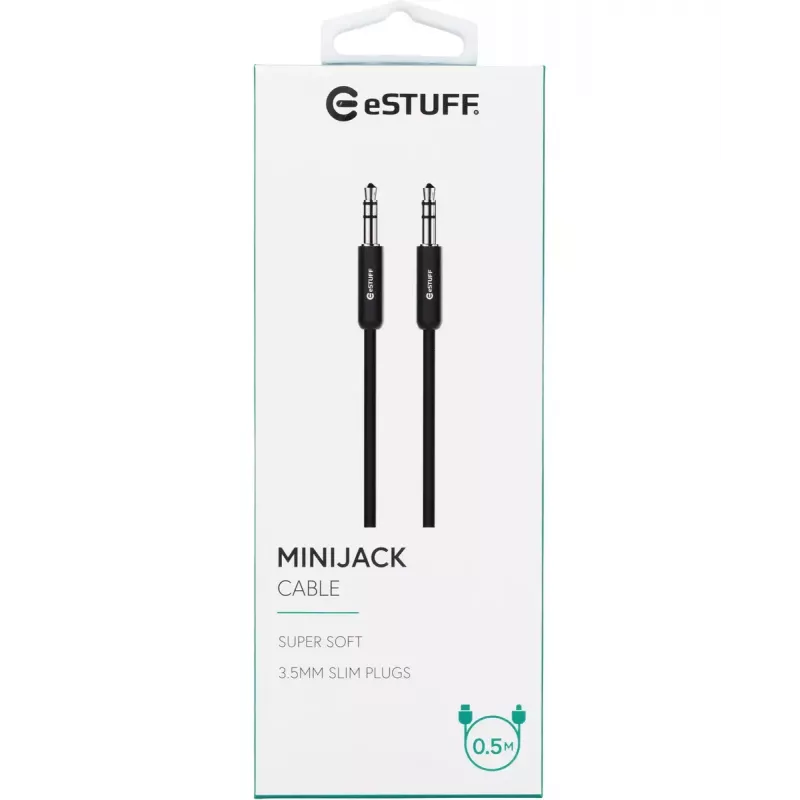 eSTUFF ES608001 audio kabelis 0,5 m 3,5 mm Melns