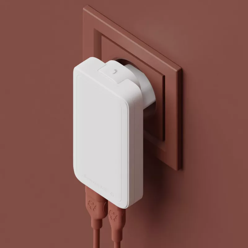 dbramante1928 Pro - EU/US Slīpais Lādētājs - USB-C 65W+USB-A 30W - Balts