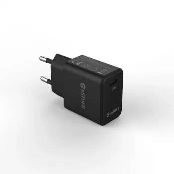 eSTUFF ES635029-BULK USB-C lādētājs EU PD 20W, melns