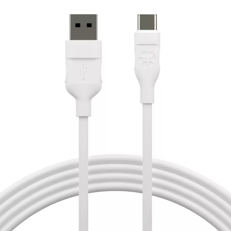dbramante1928 re-charge Pro CB12ACWH7088 USB-A uz USB-C vads, 1,2 m, USB 2.0, 480 Mbps, 36W, 100 % otrreiz pārstrādāta plastmasa, balts
