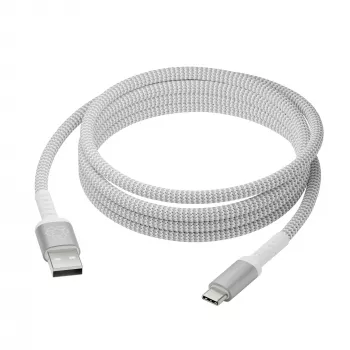 USB-A uz USB-C datu kabelis d bramante re-charge Pro BRD Cable 2.5 m, USB 2.0, balts