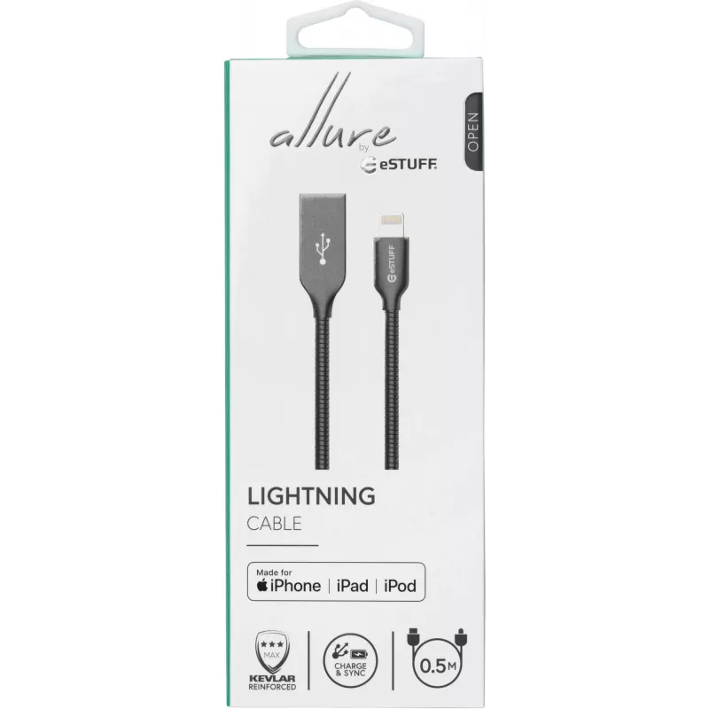 eSTUFF ES601065 Lightning kabelis 0,5 m Pelēks