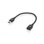 IOGEAR G2LU3AMF USB pagarinātājkabelis USB 3.2 Gen 1 0.3m USB A Melns
