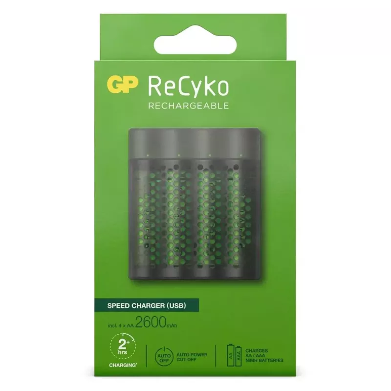 Bateriju lādētājs GP Batteries GP M451 ar 4x AA 2600 mAh akumulatoriem