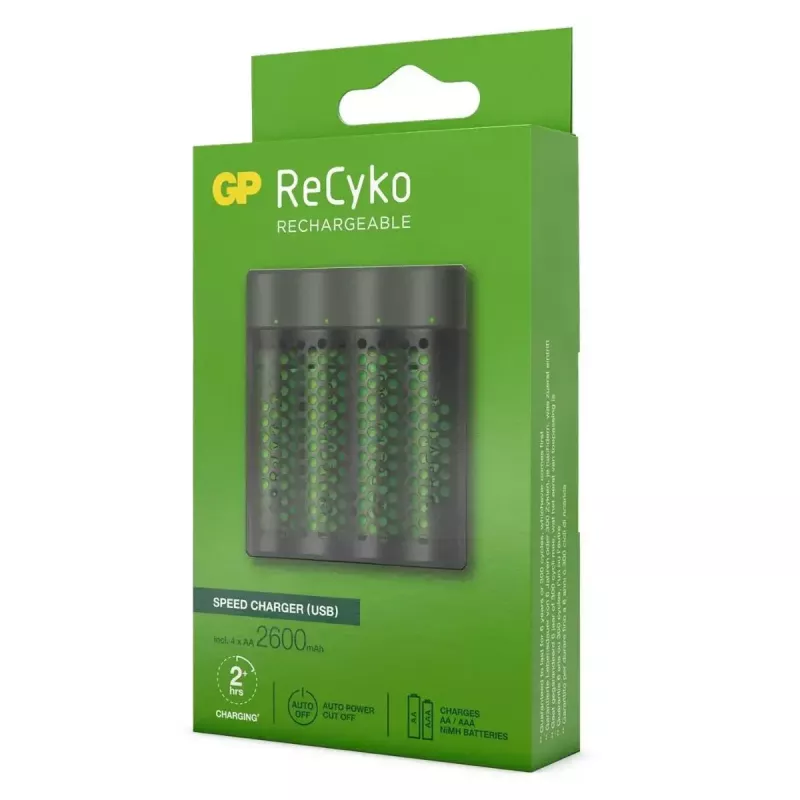 Bateriju lādētājs GP Batteries GP M451 ar 4x AA 2600 mAh akumulatoriem