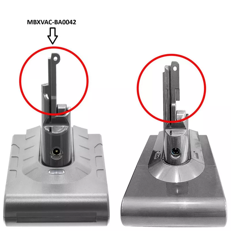 CoreParts MBXVAC-BA0042 akumulators Dyson putekļsūcējiem SV10, V8, V8 Absolute, V8 Animal, 21,6 V 2600 mAh 56,16 Wh Li-ion, melnā krāsā