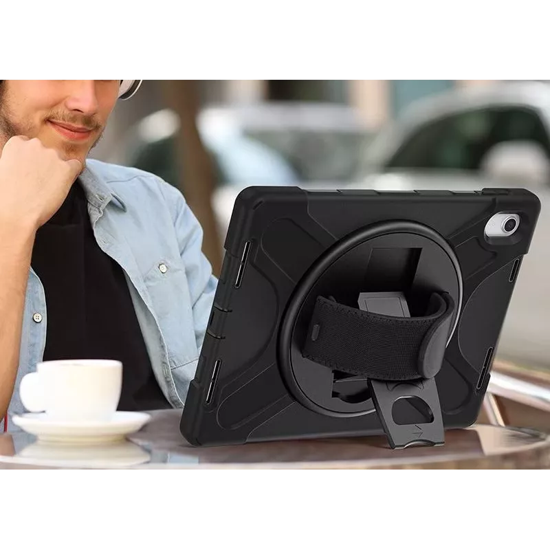 eSTUFF ES683300-BULK CHICAGO Full Body Defender aizsargmaciņš, paredzēts Apple iPad 10,9 collu (27,7 cm) 10./11. paaudzei, polikarbonāts/silikons, melns