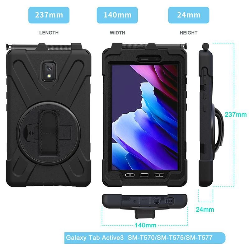 eSTUFF AUSTIN Defender Maciņš Samsung Galaxy Tab Active3 - Melns