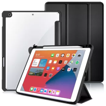 eSTUFF ES68200001-BULK planšetes maciņš 25,9 cm (10,2 collu) Folio Melns, Caurspīdīgs