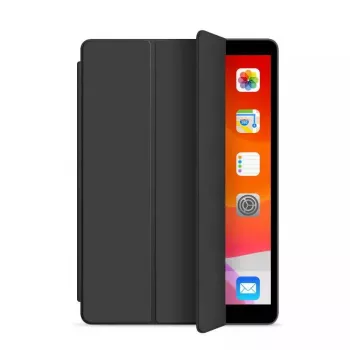eSTUFF DENVER Folio Maciņš iPad 9.7 2018/2017 - Melns PU āda/Caurspīdīgs
