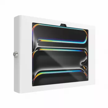 Sienas stiprinājuma aizsargapvalks iPad Pro 11 collu — Maclocks Compulocks Apex M4 un M5, balts, ar 2 atslēgām