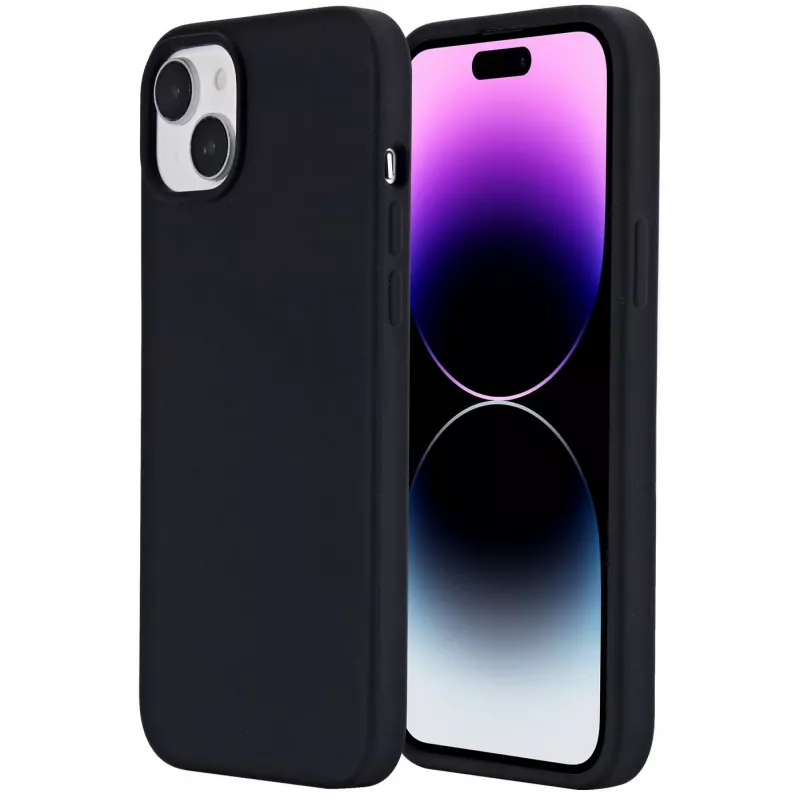 eSTUFF Infinite Rome ES67150026-BULK aizmugures vāciņš Apple iPhone 15 Plus, magnētisks, saderīgs ar MagSafe, silikons/polikarbonāts, melns