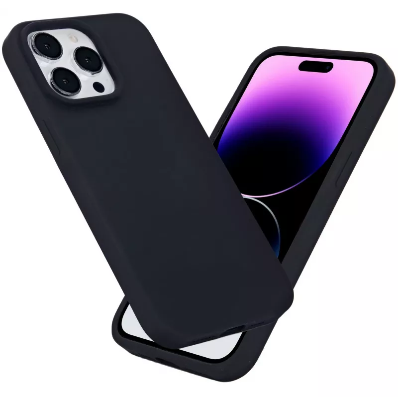eSTUFF Infinite Rome ES67150028 aizmugures vāciņš Apple iPhone 15 Pro Max, magnētisks, saderīgs ar MagSafe, silikons/polikarbonāts, melns