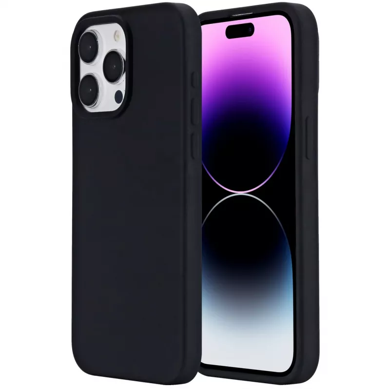 eSTUFF Infinite Rome ES67150028 aizmugures vāciņš Apple iPhone 15 Pro Max, magnētisks, saderīgs ar MagSafe, silikons/polikarbonāts, melns