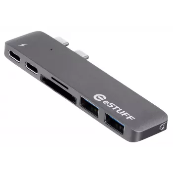 eSTUFF ES84122-GREY USB 3.2 Gen 1 Type-C centrmezgls 5000 Mbit/s