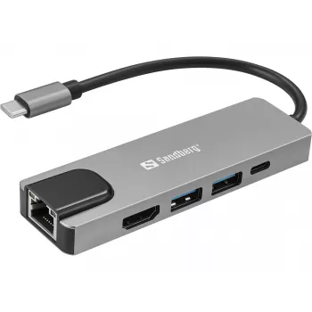 Sandberg USB-C 5in1 Travel Dock Saver Vadu USB 3.2 Gen 1 100W