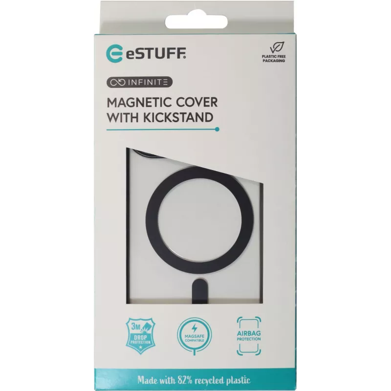 eSTUFF INFINITE HELSINKI ES67141103 magnētisks apvalks ar statīvu iPhone 16 Pro Max modelim, melns