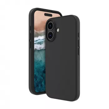 dbramante1928 Monaco - Maciņš un vāciņš iPhone 16, silikons, melns