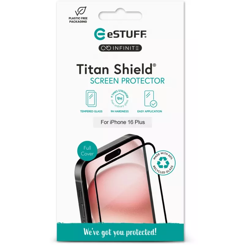 eSTUFF ES501425 ekrāna aizsargs rūdīts stikls Apple iPhone 16 Plus caurspīdīgs 1 gab.