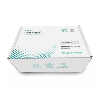 Rūdīta stikla aizsargplēve eSTUFF Titan Shield Apple iPhone 13 / 13 Pro / 14 — pilna pārklājuma, melns rāmis