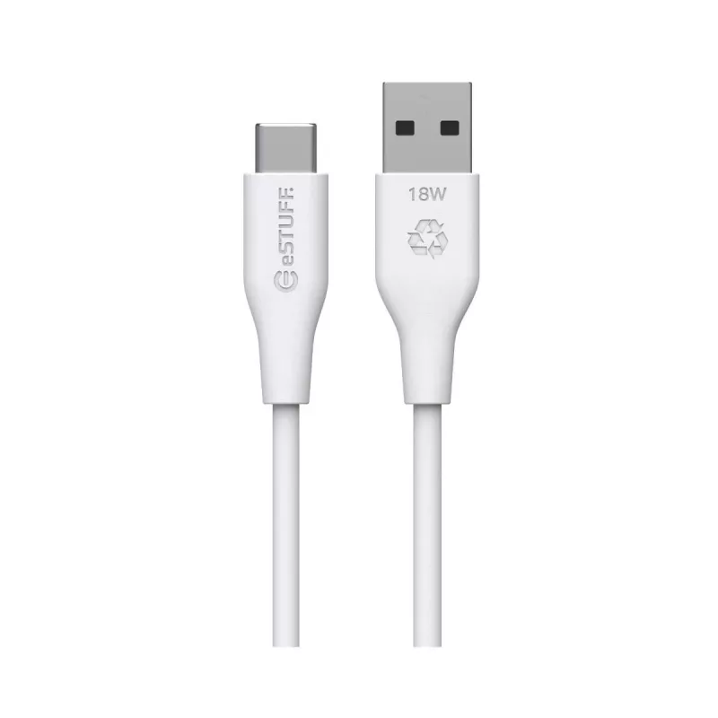 USB kabelis eSTUFF ES605170 1m USB C uz USB A USB 2.0 Balts