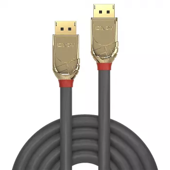 Lindy 0.5m DisplayPort 1.4 kabelis, Gold Line