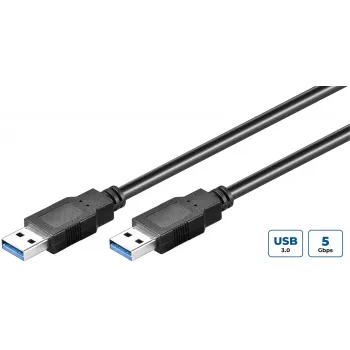Microconnect USB3.0AA5B USB kabelis USB 3.2 Gen 1 (3.1 Gen 1) 5 m USB A Melns