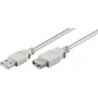 Microconnect USBAAF1 USB pagarinātāja kabelis USB 2.0 1 m USB A Pelēks