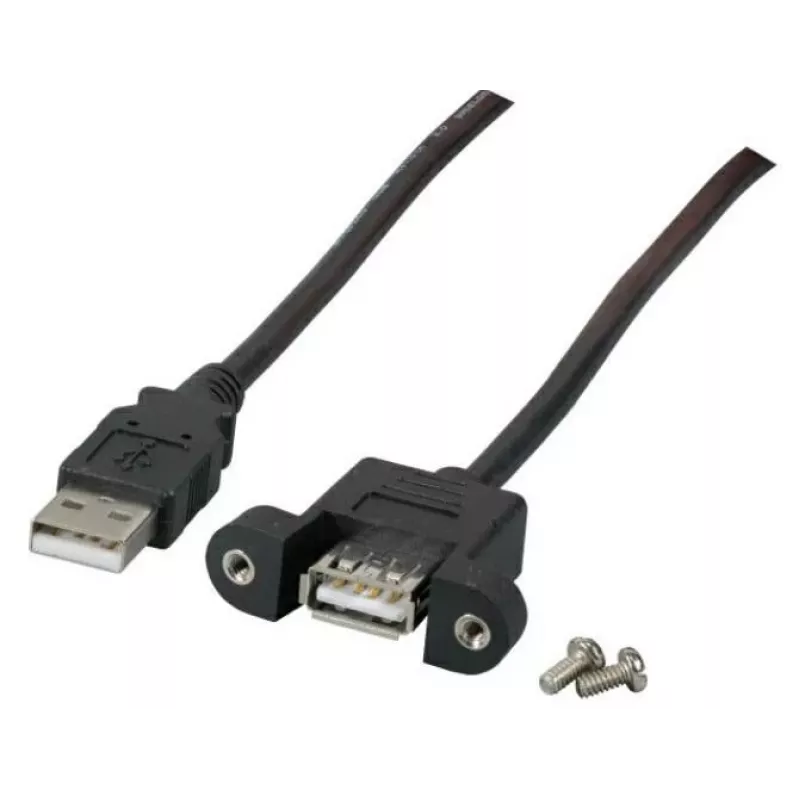 Microconnect USBAAF1PANEL2 USB kabelis USB 2.0 1.8 m USB A Melns