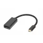 Microconnect MC-USBC-DPF1.2 video kabeļa adapteris DisplayPort USB Type-C Melns