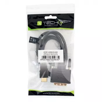 Video kabeļa adapteris Techly ICOC-HDMI-D-045 5 m DVI-D Melns