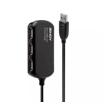 Lindy 8m USB 2.0 aktīvais pagarinātāja centrmezgls Pro