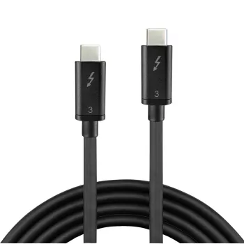 Lindy 0,5m Thunderbolt 3 kabelis, pasīvs, USB C — USB C, USB 3.2 Gen 1, tēviņš/tēviņš, melns