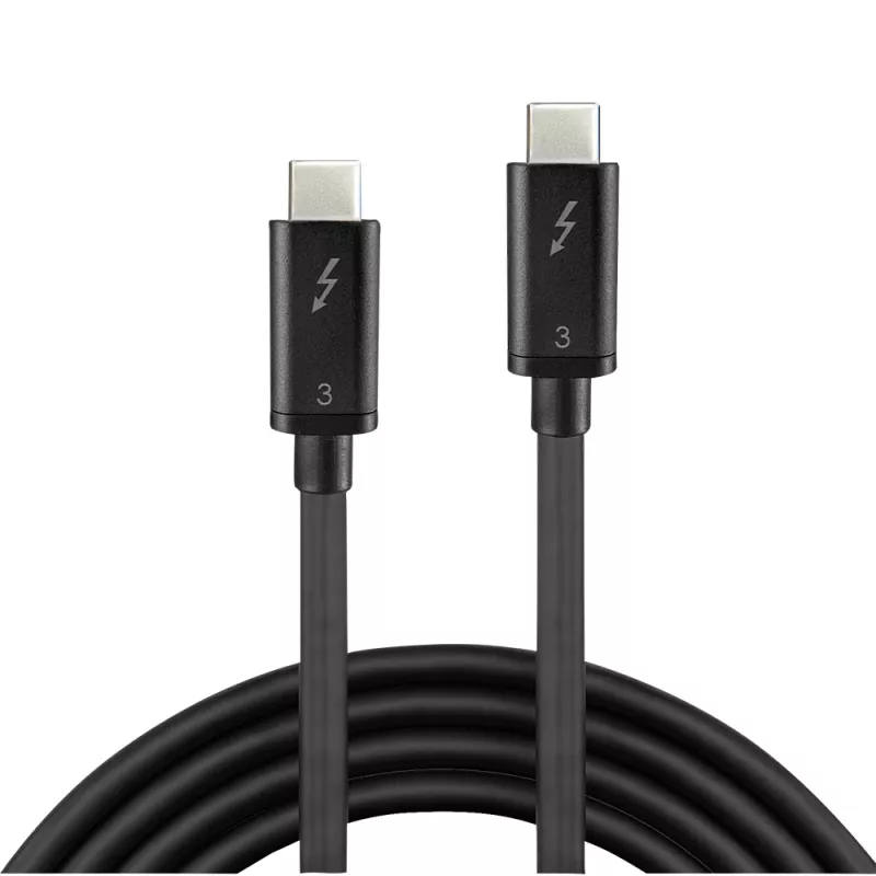 Lindy 41555 pasīvais Thunderbolt 3 kabelis: USB-C spraudnis uz USB-C spraudni, 0,5 m, 4K atbalsts, melnā krāsā
