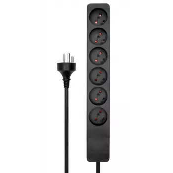 Microconnect MC-GRU0605DKB pagarinātājs 5 m 6 kontaktligzdas Melns
