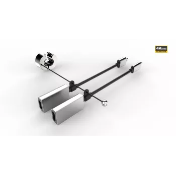 Vivolink PROADRING8S video kabeļa adapteris Mini DisplayPort + USB-C uz HDMI, melns, pelēks