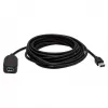 Manhattan USB-A uz USB-A pagarinātāja kabelis, 5m, Vīrietis-Sieviete, Aktīvs, 5 Gbps (USB 3.2 Gen1), Iebūvēts retranslators, Melns, Trīs gadu garantija