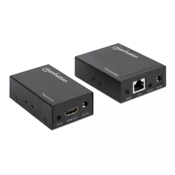 Manhattan HDMI 1080p pagarinātāja komplekts pa Ethernet, līdz 50m ar vienu Cat6 kabeli, Tx & Rx moduļi, IR atbalsts, trīs gadu garantija