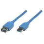 USB-A pagarinātājkabelis Manhattan 2m vīrietis-sieviete zils