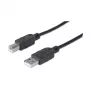 USB-A uz USB-B kabelis Manhattan 333368 1.8m vīrietis-vīrietis melns