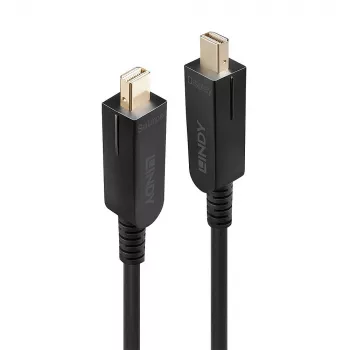 Lindy 70m Fibre Optic Hybrid Mini DisplayPort 1.4 kabelis ar noņemamiem DP savienotājiem