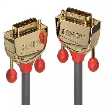 Lindy 10m DVI-D Single Link kabelis, Gold Line